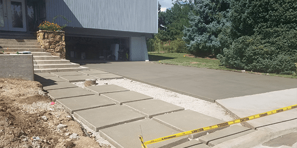 Concrete Service of custom walkway and concrete driveway